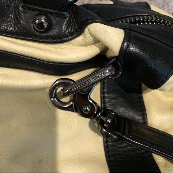 Rebecca Minkoff Leather MAB satchel in cream and black - Picture 5 of 7